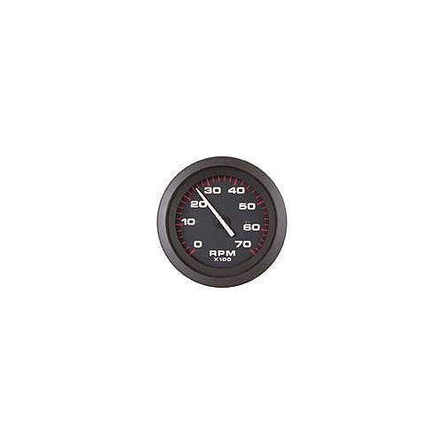 Sierra 58935P Amega Signature Series Black Evinrude / Johnson System Check 0-7,000 Rpm Dial Range Tachometer Gauge With Outboard Alternator Or Coil Sender Code - 58935P - 11-58935Pf1