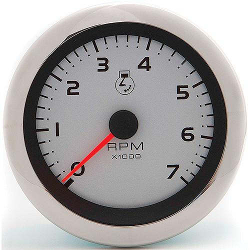 Sierra Argent Pro Series Black & Stainless Steel 0-7,000 Rpm Dial Range Tachometer Gauge With Outboard Alternator Sender Code - 65536P - 11-65536Pf1