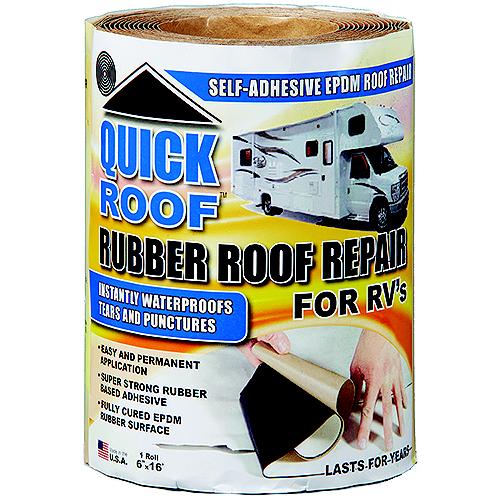 Quick Roof Wrqr625 Instant Waterproofing For Rubber Roofs, White Adhesive/White Epdm, 6