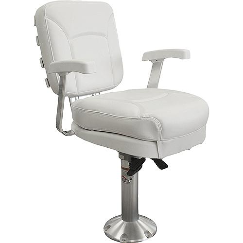 Springfield Ladder Back Chair Package, White (Includes Seat With Armrests And Cushions, Pedestal With Floor Base And Locking Slide/Swivel) - 1001303 - 169-1001303F1