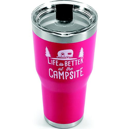 Camco 53062 Life Is Better At The Campsite Tumbler, 30 Oz., Coral - 53062 - 17-53062F1