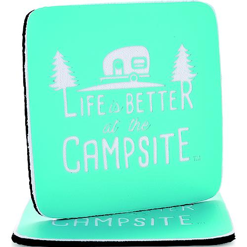 Camco 53230 Neoprene Coaster Life Is Better 2 Pack - 53230 - 17-53230F1