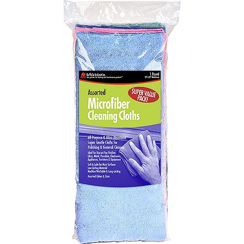 Buffalo Industries 65108 Assorted Microfiber Cleaning Cloths, 10 Pack - 65108 - 199-65108F1