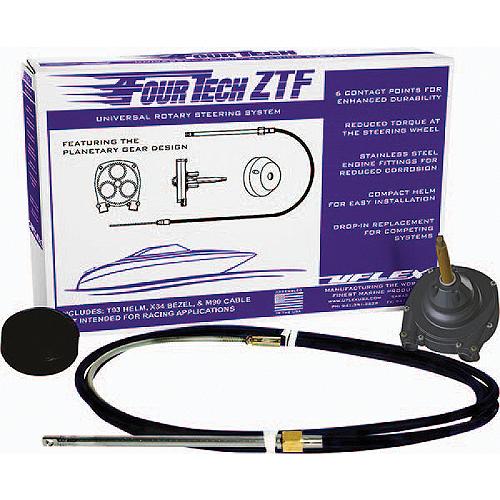 Uflex Fourtechblk19Ztf Fourtech™ Ztf Rotary Steering System, 19' Black Cable - Fourtechblk19 Ztf - 216-Fourtechblk19Ztff1