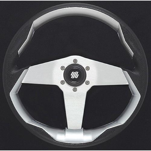 Uflex Grimanibsve Grimani Steering Wheel, Black W/Silver Spokes - Grimani B/S/Ve - 216-Grimanibsvef1