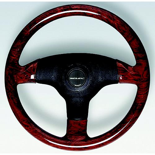 Uflex V61Br Antigua Steering Wheel, Burl Rim W/Black Spokes - V61B - 216-Ultv61Brf1