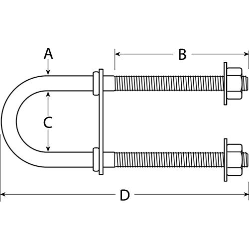 Attwood Bow Eye U-Bolt 3/8