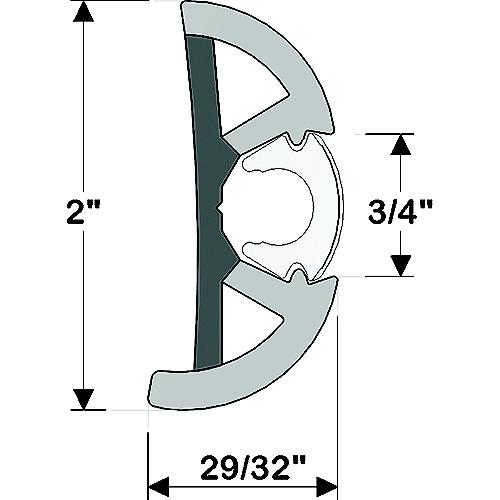 Taco V119990Wcm602 Suproflex Rub Rail Kit, Medium, 60', White/Chrome - V11-9990Wcm60-2 - 236-V119990Wcm602F1