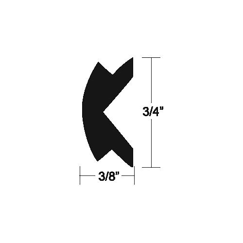 Taco V124155Bka501 Flexible Vinyl Insert, 50' Black - V12-4155Bka50-1 - 236-V124155Bka501F1