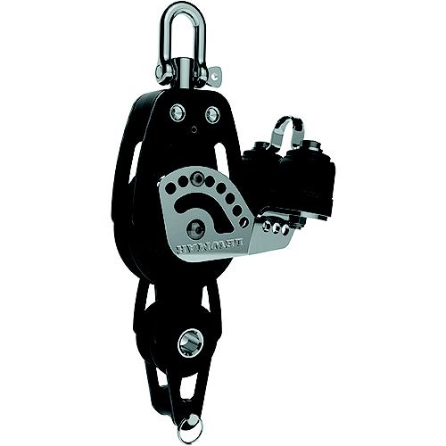Lewmar 50Mm Htx Block, Fiddle With Becket & Cam, Black, 3/8