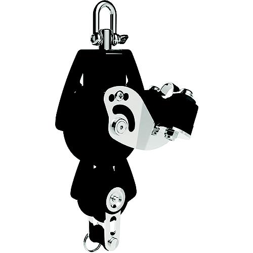 Lewmar 50Mm Fiddle Block W/Cam & Becket, Black, 1/4