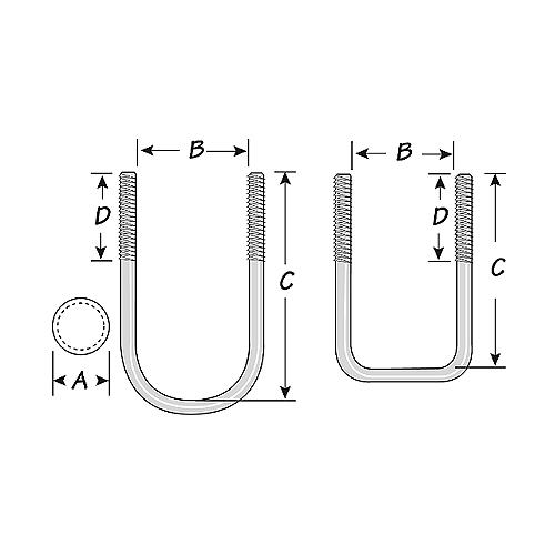 Tie Down Engineering Galvanized U-Bolt Kit - 86223 - 241-86223F1