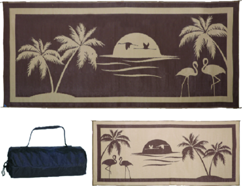 Ming'S Mark Reversible Mat, Brown/Beige, Tropical Oasis, 8' X 18' - To8187 - 672-To8187F1