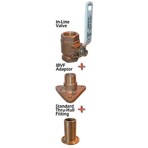 Groco Ibv-F Bronze Flanged Adaptor For In-Line Ball Valve To Thru-Hull - Ibvf-2000 - 34-Ibvf2000F1