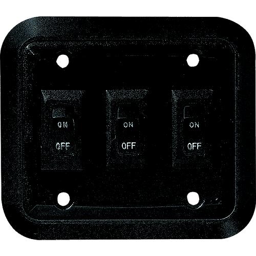 Wall Plate Switch, Black, Triple, 3.53