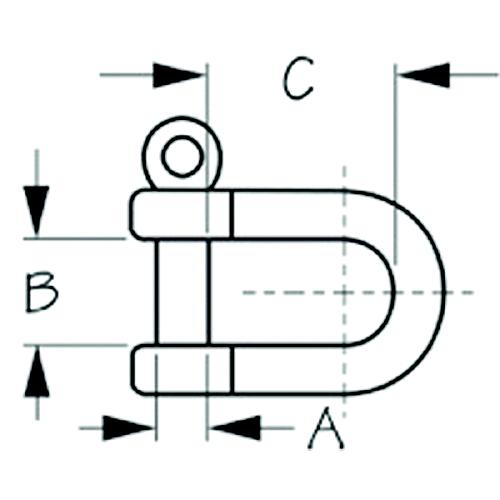 Sea-Dog 147126 Captive Pin Stainless Steel D-Shackle, 1/4
