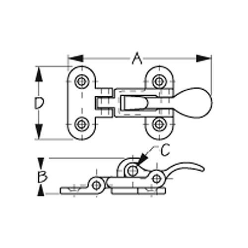 Sea-Dog 2221101 Anti-Rattle Fastener, Chrome/Brass, Carded, A: 4