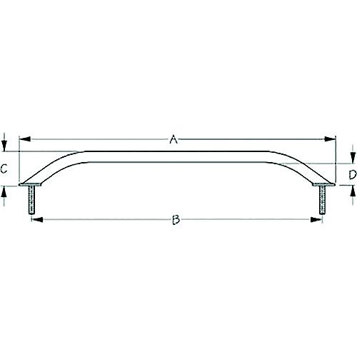 Sea-Dog 2546321 Stud Mount Flanged Handrail, Tube: 7/8