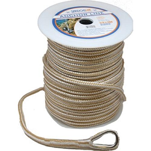 Sea Dog Premium Double Braided Nylon Anchor Line Gold/White, 1/2