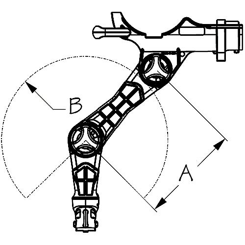 Seadog 3254251 Triple Threat™ Rod Holder - Track Mount W/ Extension, Black - 325425-1 - 354-3254251F1