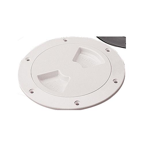 Seadog 3361521 Smooth Finish Quarter-Turn Deck Plate, White, , A: 5-1/2