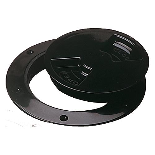 Seadog 3361651 Smooth Finish Quarter-Turn Deck Plate, Black,A:6-1/2