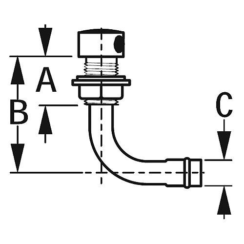 Seadog 3520301 90° Gas Tank Vent, Fits 5/8