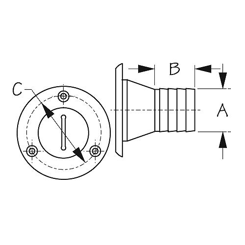 Seadog 357033 Keyless Deck Fill-Water - 357033 - 354-357033F1
