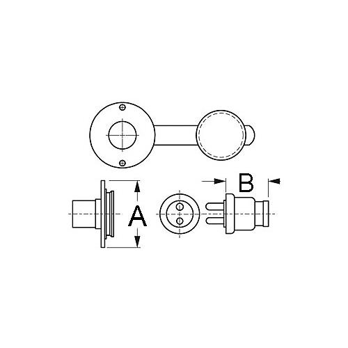 Seadog 4261421 Chrome Brass Polarized Cable Outlet & Plug - 426142-1 - 354-4261421F1