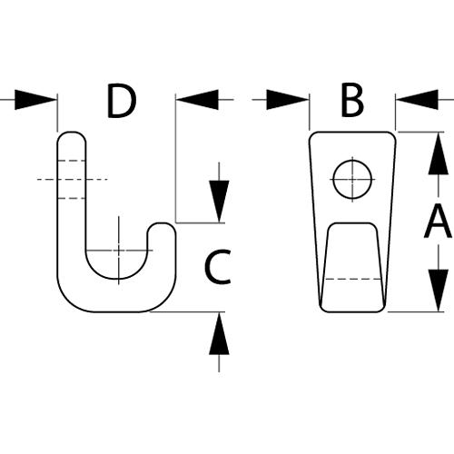 Lashing Hook 1-Hole Blk 5Pk - 671425-1 - 354-6714251F1