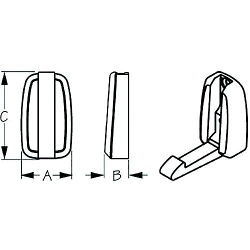 Sea-Dog 6714971 Folding Coat Hook, A=1-3/16