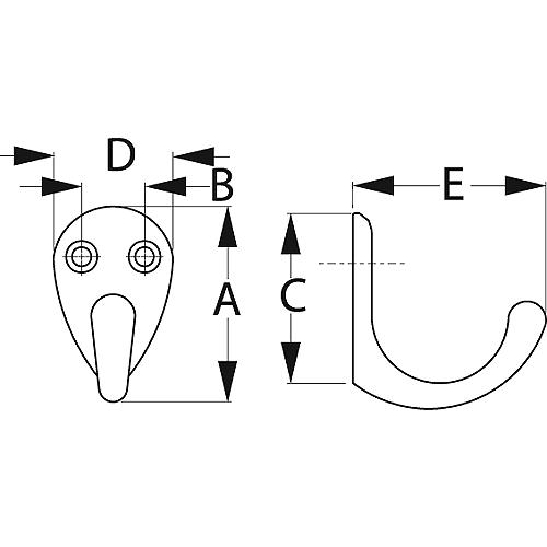 Sea-Dog 6715011 Single Coat Hook - Large, Chrome/Brass, Pr. - 671501-1 - 354-6715011F1