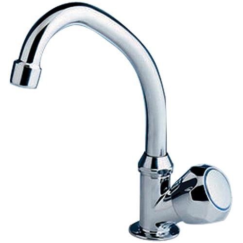 Scandvik 10172 Chrome Plated Brass Standard Cold Water Tap With Swivel Spout And Standard Knob - 10172P - 390-10172Pf1