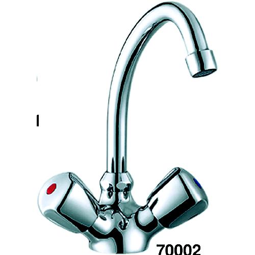 Scandvik 70002 Chrome Plated Brass Classic Swivel J-Spout Galley Mixer Faucet - 70002 - 390-70002F1