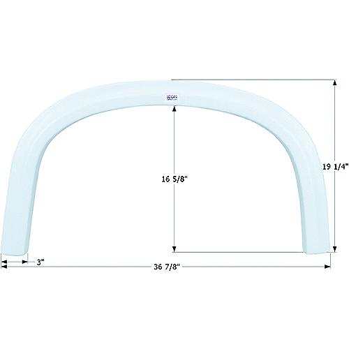 Icon 12038 Fender Skirt - Single Four Winds Fs2038, Polar White - 12038 - 398-12038F1