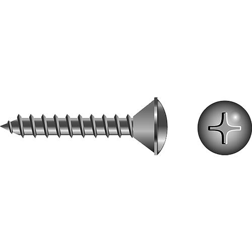 Phillips Tapping Screws - Oval Head, #4 X 3/8