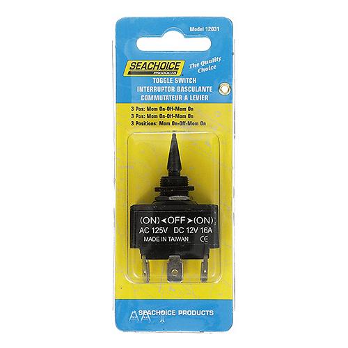 Seachoice 3-Position Toggle Switch, Momentary On/Off/Momentary On - 12031 - 50-12031F1