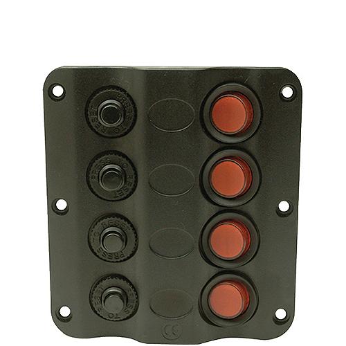 Seachoice Led 12V 4-Switch Distibution Panel, Pre-Wired, Boat Panel Mount - 12321 - 50-12321F1