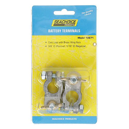 Seachoice Boat Battery Terminal Set W/ Wing Nuts, Includes Positive And Negative Terminals - 13671 - 50-13671F1