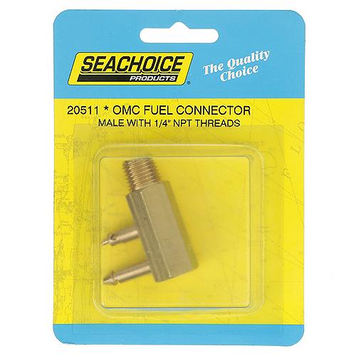 Seachoice Deluxe Fuel Connector For Omc (Evinrude/Johnson), Male, 1/4 In. Npt - 20511 - 50-20511F1