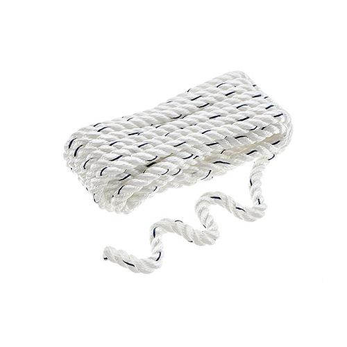 Seachoice Premium 3-Strand Twisted Nylon Dock Line, White With Blue Tracer, 1/2