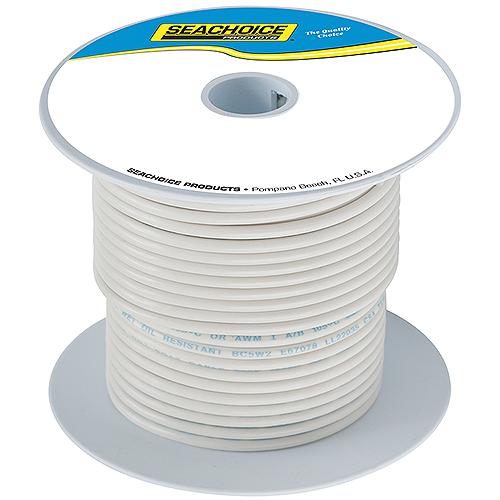 Seachoice 63089 Tinned Copper Marine Wire, 12 Awg, White, 100' - 12Tc-White-100 - 50-63089F1