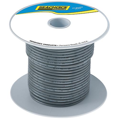 Seachoice 63134 Tinned Copper Marine Wire, 16 Awg, Gray, 100' - 16Tc-Gray-100 - 50-63134F1