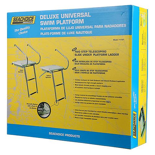Seachoice Deluxe Universal Swim Platform With Slide Mount Telescoping Ladder - 71181 - 50-71181F1