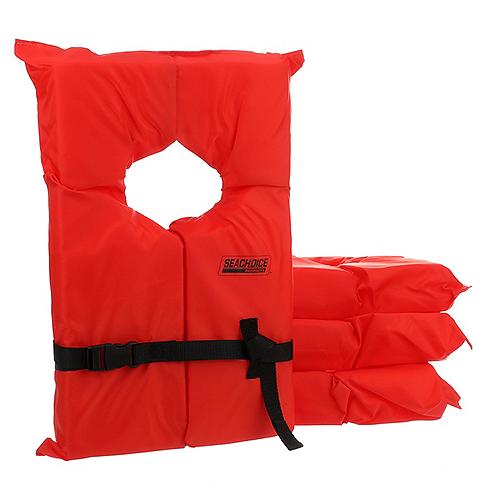 Seachoice 85510 Adult Universal Type Ii Uscga Life Vests W/Bag, Orange, 4-Pack - Epe1110Ak1Aupk40-85510 - 50-85510F1