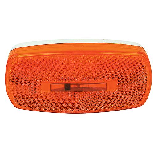 Fultyme Rv Marker/Clearance Light With Reflex, Yellow Lens, White Base - 1102 - 590-1102F1
