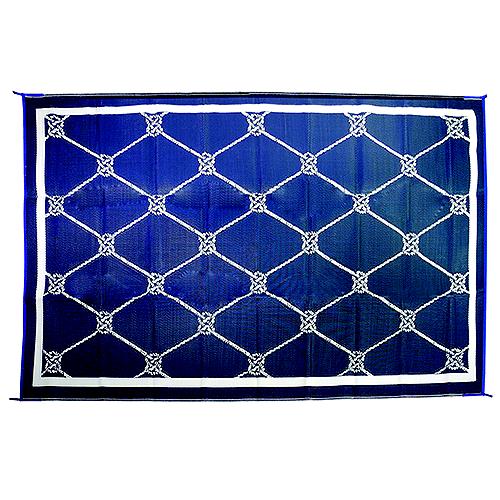 Fultyme Rv 6064 Outdoor Patio Mat, Blue/White, 6' X 9' - 6 X 9 Blue/White - 590-6064F1