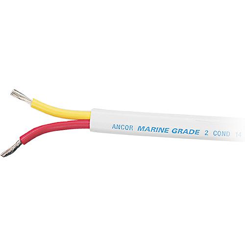 Ancor Marine Grade 124725 Tinned Duplex Safety Cable Red And Yellow With White Jacket, 16/2 Flat, 250' - 124725 - 639-124725F1