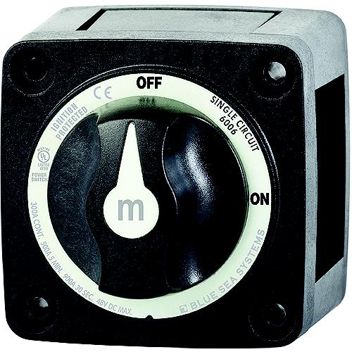 Blue Sea 606200 Battery Switch Mini 4-Position W/Knob, Black - 6006200-Bss - 661-6006200F1