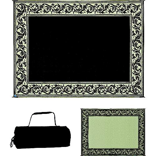 Ming'S Mark Reversible Mat, Classical Black/Beige, 6' X 9' - Rd1-Blk - 672-Rd1Blkf1